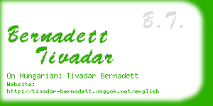 bernadett tivadar business card